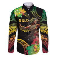 Halo Vanuatu Family Matching Long Sleeve Bodycon Dress and Hawaiian Shirt Beautiful Woman Dancing