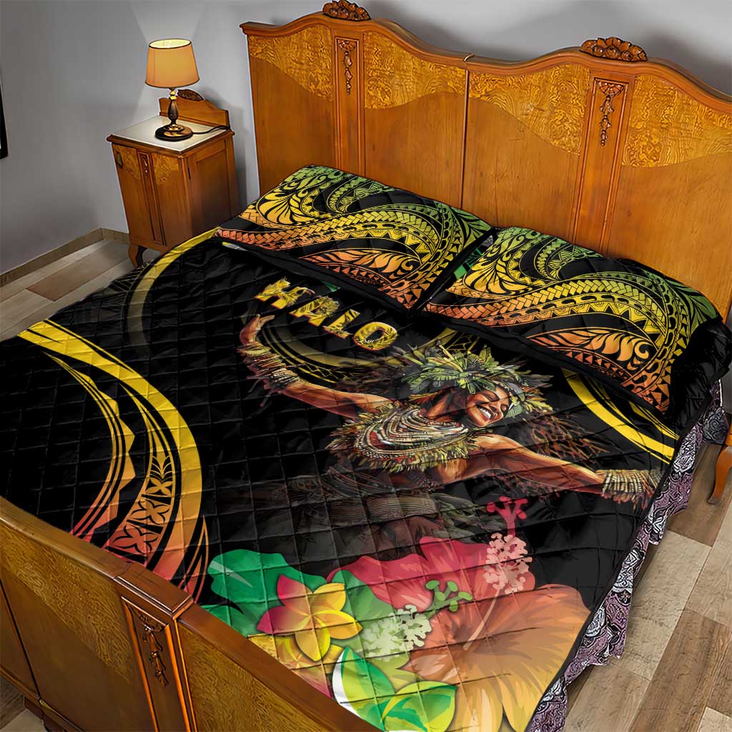 Halo Vanuatu Quilt Bed Set Beautiful Woman Dancing