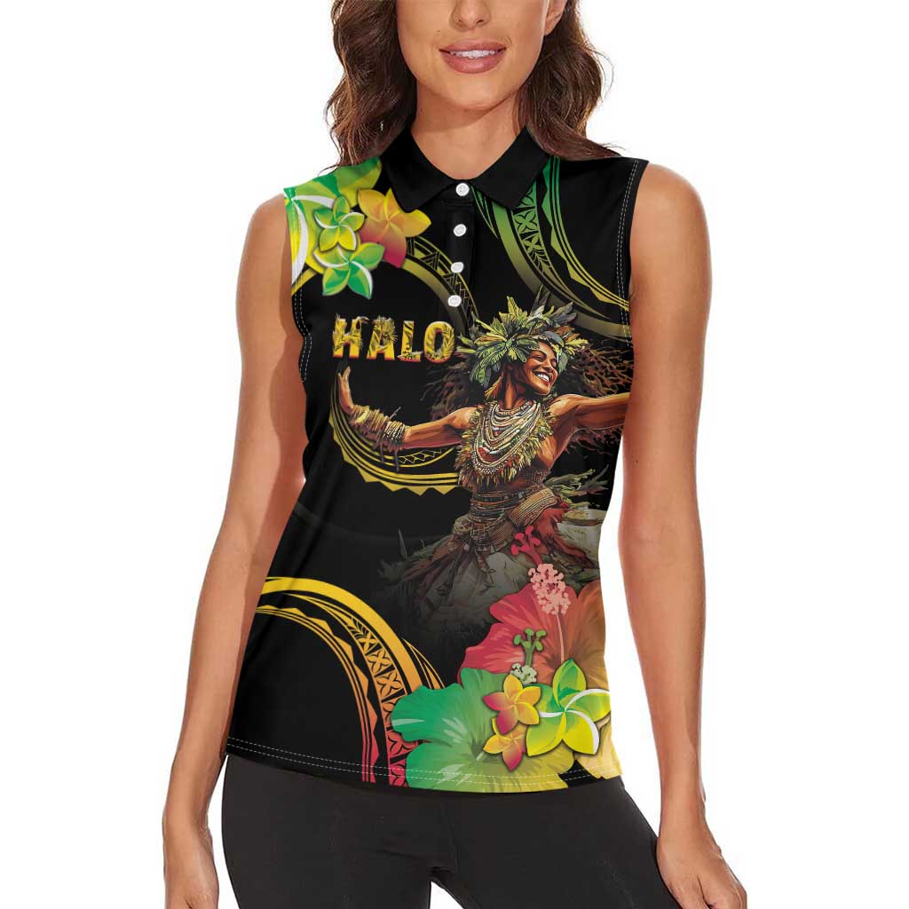 Halo Vanuatu Women Sleeveless Polo Shirt Beautiful Woman Dancing