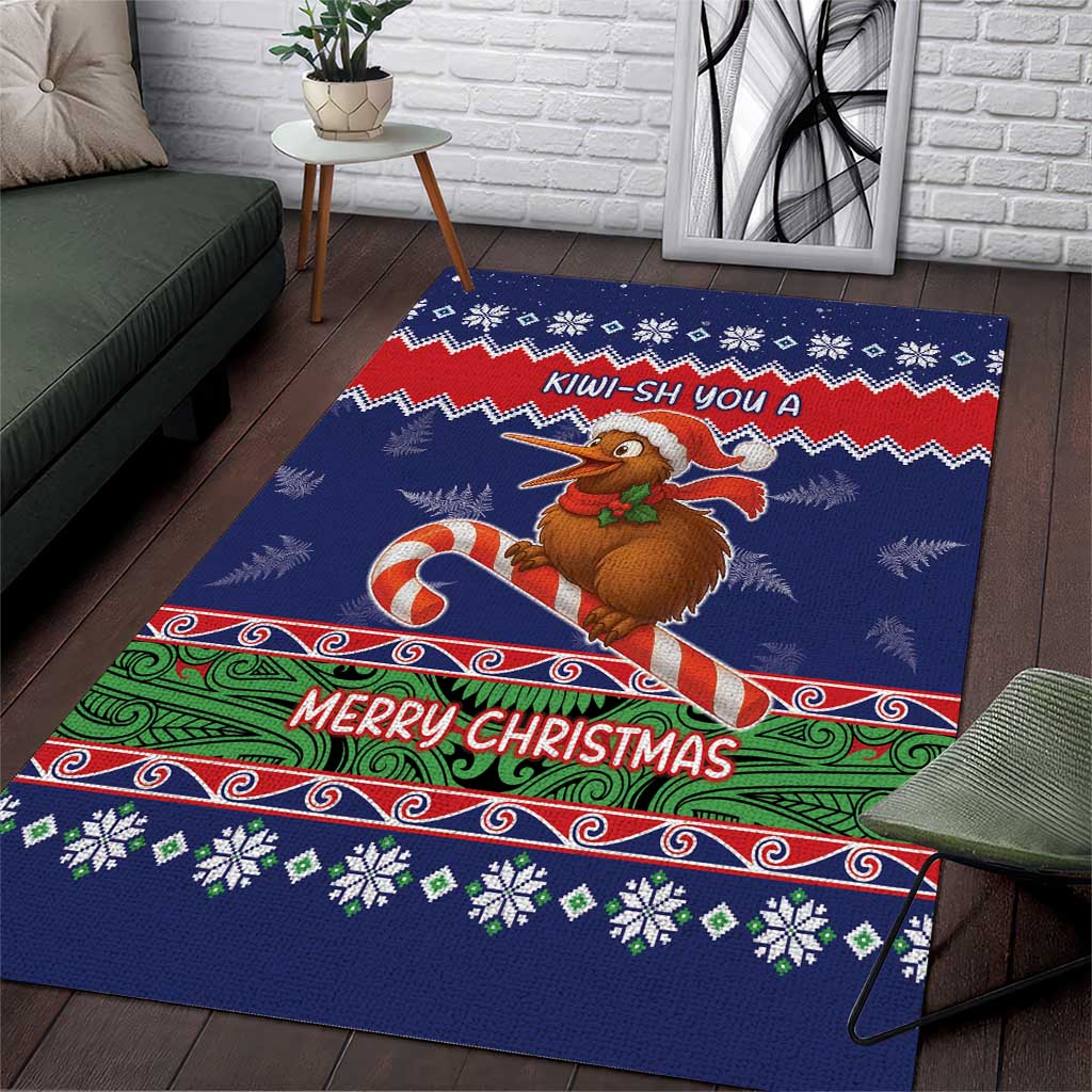 New Zealand Christmas Area Rug Kiwi-sh You A Merry Christmas - Polynesian Pride