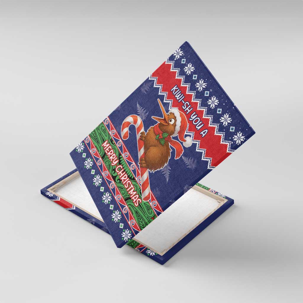 New Zealand Christmas Canvas Wall Art Kiwi-sh You A Merry Christmas - Polynesian Pride