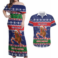 New Zealand Christmas Couples Matching Off Shoulder Maxi Dress and Hawaiian Shirt Kiwi-sh You A Merry Christmas - Polynesian Pride