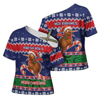 New Zealand Christmas Cross Shoulder Shirt Kiwi-sh You A Merry Christmas - Polynesian Pride