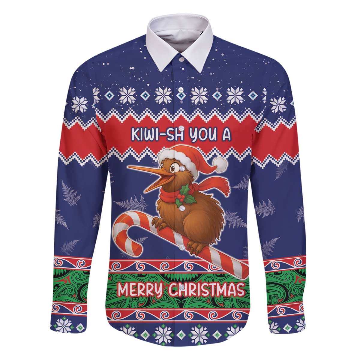 New Zealand Christmas Family Matching Off The Shoulder Long Sleeve Dress and Hawaiian Shirt Kiwi-sh You A Merry Christmas - Polynesian Pride