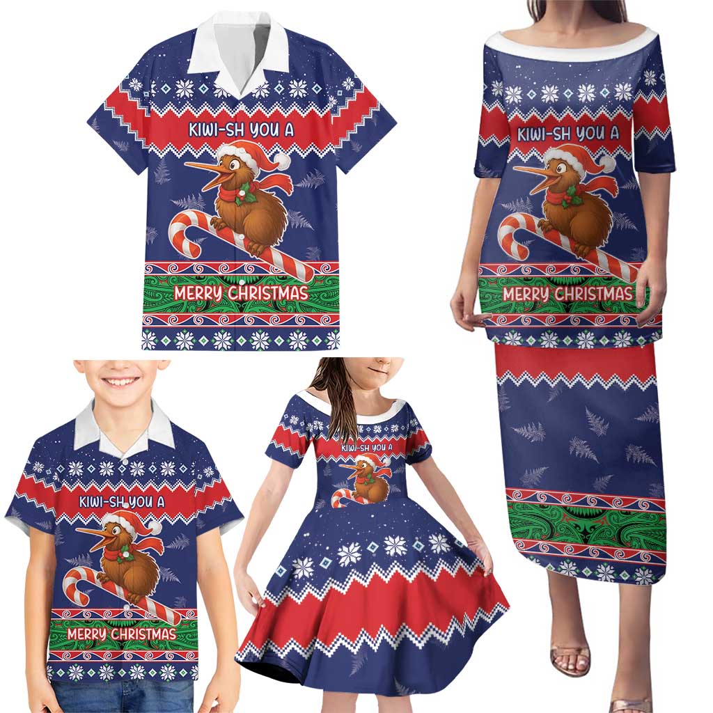 New Zealand Christmas Family Matching Puletasi and Hawaiian Shirt Kiwi-sh You A Merry Christmas - Polynesian Pride