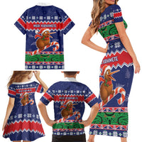 New Zealand Christmas Family Matching Short Sleeve Bodycon Dress and Hawaiian Shirt Kiwi-sh You A Merry Christmas - Polynesian Pride