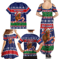 New Zealand Christmas Family Matching Summer Maxi Dress and Hawaiian Shirt Kiwi-sh You A Merry Christmas - Polynesian Pride