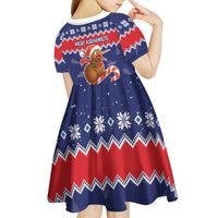 New Zealand Christmas Kid Short Sleeve Dress Kiwi-sh You A Merry Christmas - Polynesian Pride