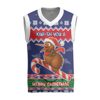 New Zealand Christmas Knitted V-Neck Vest Kiwi-sh You A Merry Christmas - Polynesian Pride