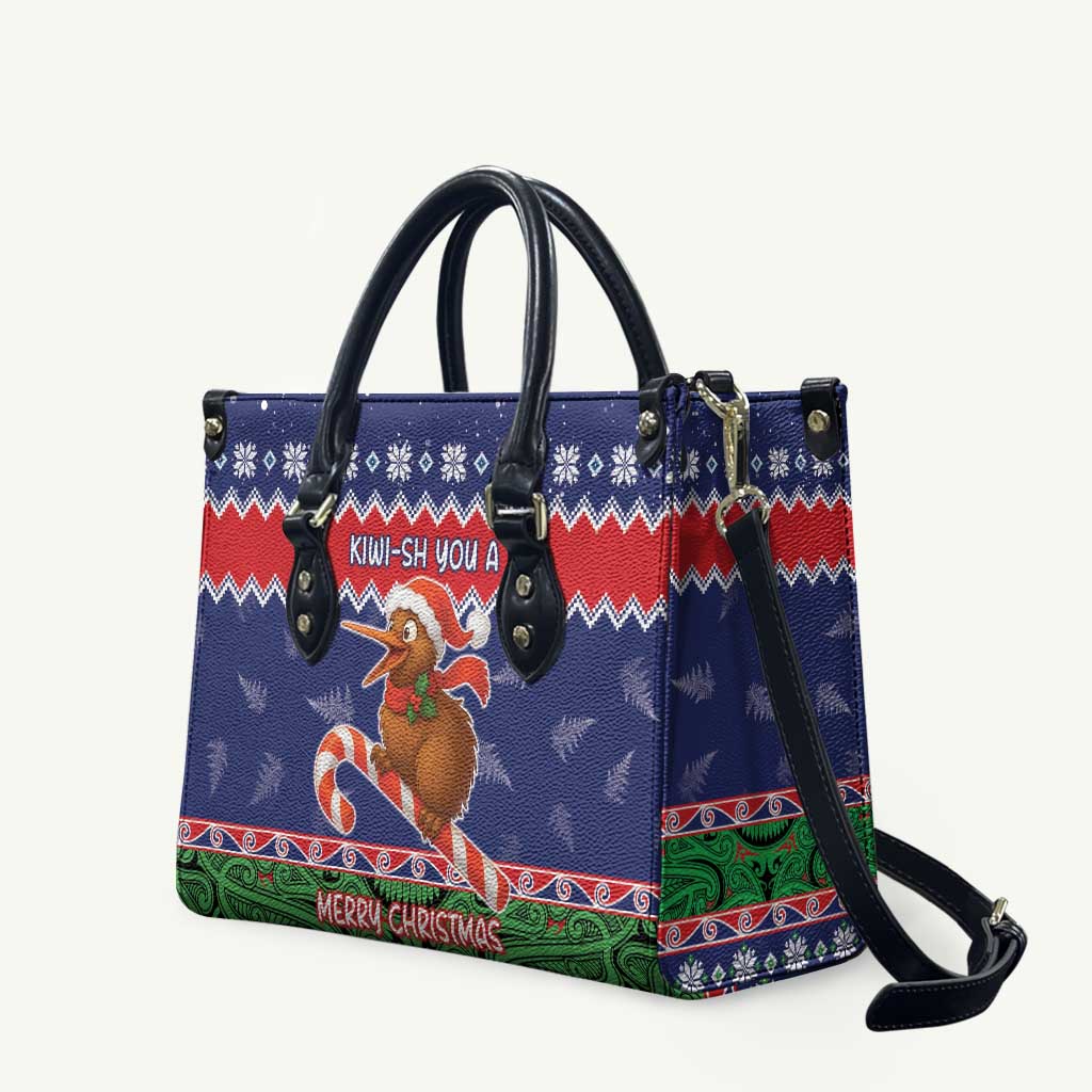 New Zealand Christmas Leather Bag Kiwi-sh You A Merry Christmas - Polynesian Pride