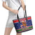 New Zealand Christmas Leather Tote Bag Kiwi-sh You A Merry Christmas - Polynesian Pride
