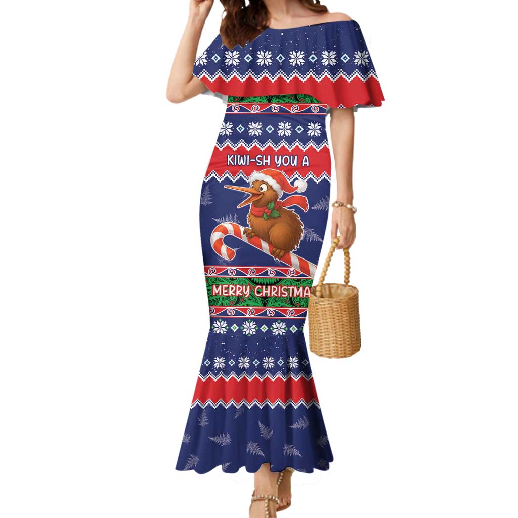 New Zealand Christmas Mermaid Dress Kiwi-sh You A Merry Christmas - Polynesian Pride