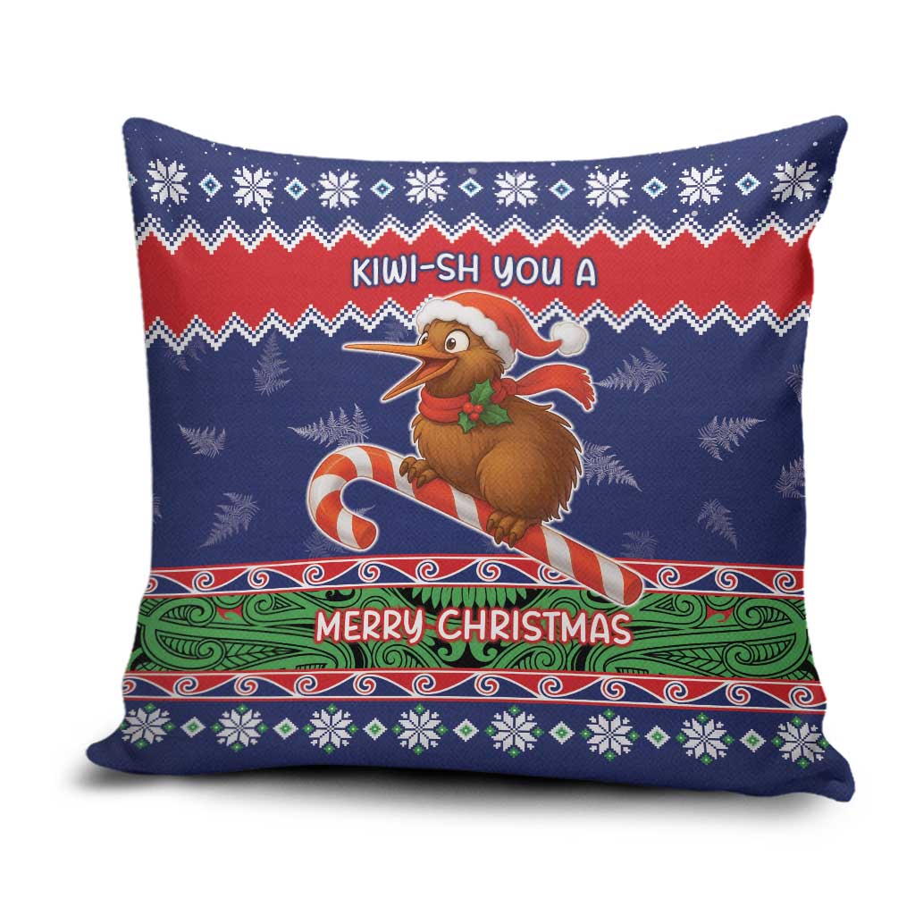 New Zealand Christmas Pillow Cover Kiwi-sh You A Merry Christmas - Polynesian Pride