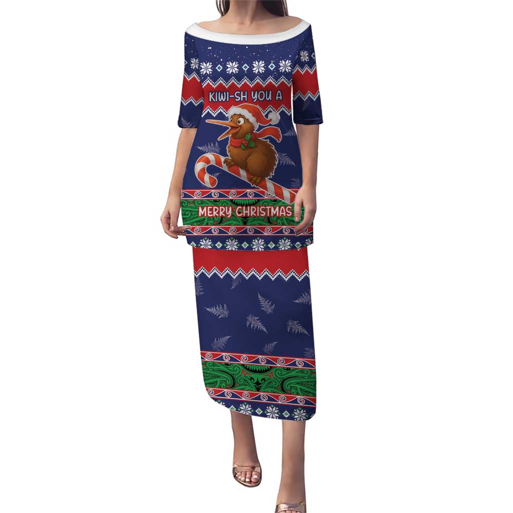 New Zealand Christmas Puletasi Kiwi-sh You A Merry Christmas - Polynesian Pride