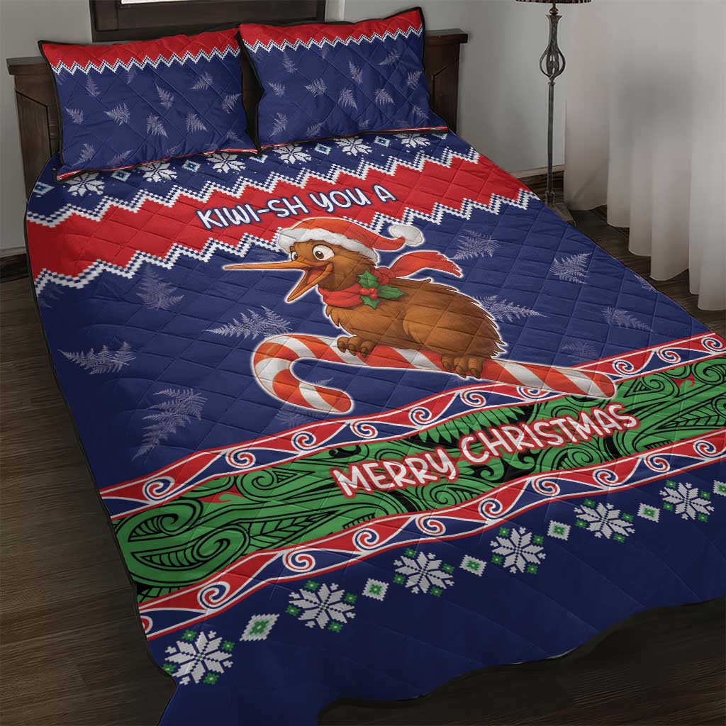 New Zealand Christmas Quilt Bed Set Kiwi-sh You A Merry Christmas - Polynesian Pride