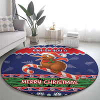 New Zealand Christmas Round Carpet Kiwi-sh You A Merry Christmas - Polynesian Pride