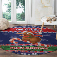 New Zealand Christmas Round Carpet Kiwi-sh You A Merry Christmas - Polynesian Pride