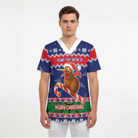 New Zealand Christmas Scrub Top Kiwi-sh You A Merry Christmas - Polynesian Pride