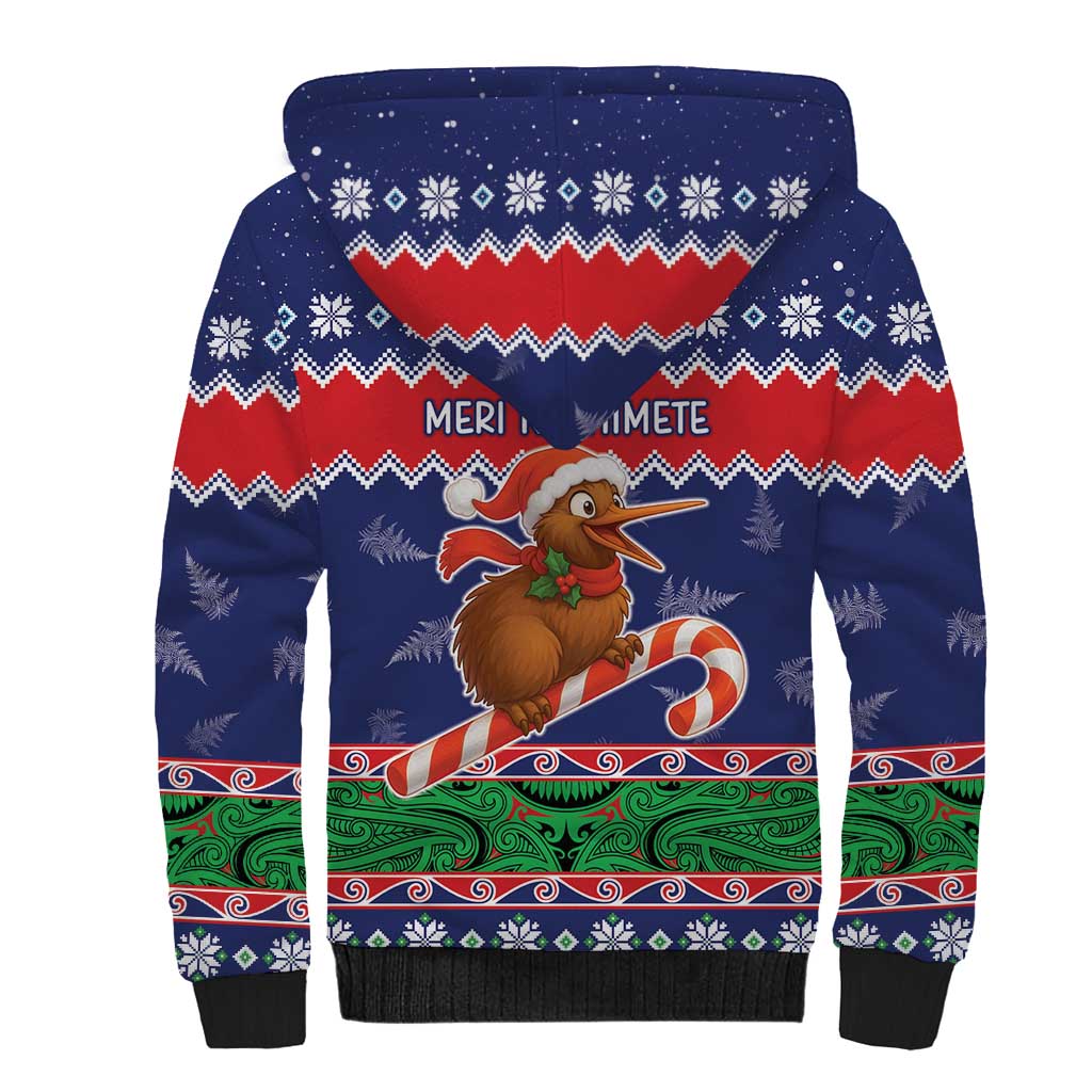 New Zealand Christmas Sherpa Hoodie Kiwi-sh You A Merry Christmas - Polynesian Pride