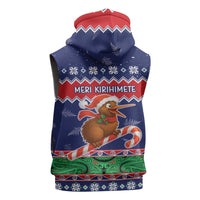 New Zealand Christmas Sleeveless Zip Hoodie Kiwi-sh You A Merry Christmas - Polynesian Pride