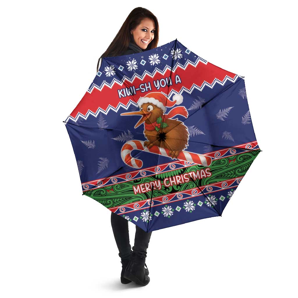 New Zealand Christmas Umbrella Kiwi-sh You A Merry Christmas - Polynesian Pride