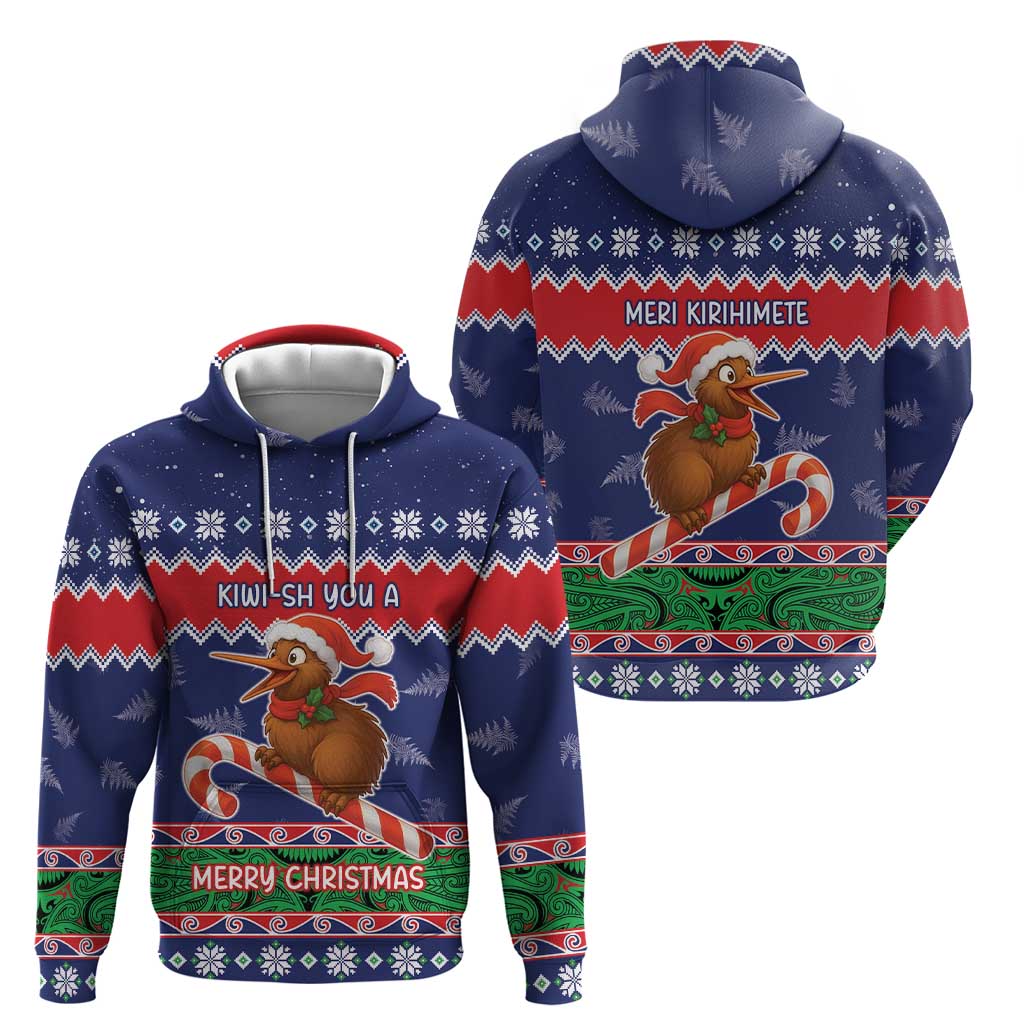 New Zealand Christmas Zip Hoodie Kiwi-sh You A Merry Christmas - Polynesian Pride