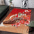 Hawaii Funny Christmas Area Rug Santa Surfing With Tapa Pattern - Polynesian Pride