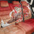 Hawaii Funny Christmas Back Car Seat Cover Santa Surfing With Tapa Pattern - Polynesian Pride