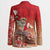 Hawaii Funny Christmas Blazer Santa Surfing With Tapa Pattern - Polynesian Pride