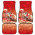 Hawaii Funny Christmas Car Mats Santa Surfing With Tapa Pattern - Polynesian Pride