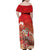 Hawaii Funny Christmas Family Matching Off Shoulder Maxi Dress and Hawaiian Shirt Santa Surfing With Tapa Pattern - Polynesian Pride