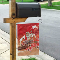 Hawaii Funny Christmas Garden Flag Santa Surfing With Tapa Pattern - Polynesian Pride