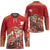 Hawaii Funny Christmas Hockey Jersey Santa Surfing With Tapa Pattern - Polynesian Pride