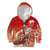 Hawaii Funny Christmas Kid Hoodie Santa Surfing With Tapa Pattern - Polynesian Pride