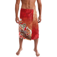 Hawaii Funny Christmas Lavalava Santa Surfing With Tapa Pattern - Polynesian Pride
