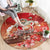 Hawaii Funny Christmas Round Carpet Santa Surfing With Tapa Pattern - Polynesian Pride