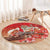 Hawaii Funny Christmas Round Carpet Santa Surfing With Tapa Pattern - Polynesian Pride