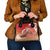 Hawaii Funny Christmas Shoulder Handbag Santa Surfing With Tapa Pattern - Polynesian Pride