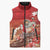 Hawaii Funny Christmas Sleeveless Puffer Jacket Santa Surfing With Tapa Pattern - Polynesian Pride