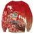 Hawaii Funny Christmas Sweatshirt Santa Surfing With Tapa Pattern - Polynesian Pride