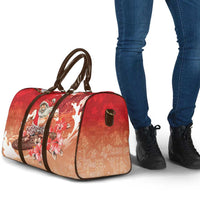 Hawaii Funny Christmas Travel Bag Santa Surfing With Tapa Pattern - Polynesian Pride