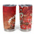 Hawaii Funny Christmas Tumbler Cup Santa Surfing With Tapa Pattern - Polynesian Pride