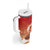 Hawaii Funny Christmas Tumbler With Handle Santa Surfing With Tapa Pattern - Polynesian Pride