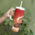 Hawaii Funny Christmas Tumbler With Handle Santa Surfing With Tapa Pattern - Polynesian Pride