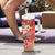 Hawaii Funny Christmas Tumbler With Handle Santa Surfing With Tapa Pattern - Polynesian Pride