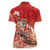 Hawaii Funny Christmas Women Polo Shirt Santa Surfing With Tapa Pattern - Polynesian Pride