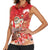 Hawaii Funny Christmas Women Sleeveless Polo Shirt Santa Surfing With Tapa Pattern - Polynesian Pride