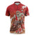 Hawaii Funny Christmas Zipper Polo Shirt Santa Surfing With Tapa Pattern - Polynesian Pride