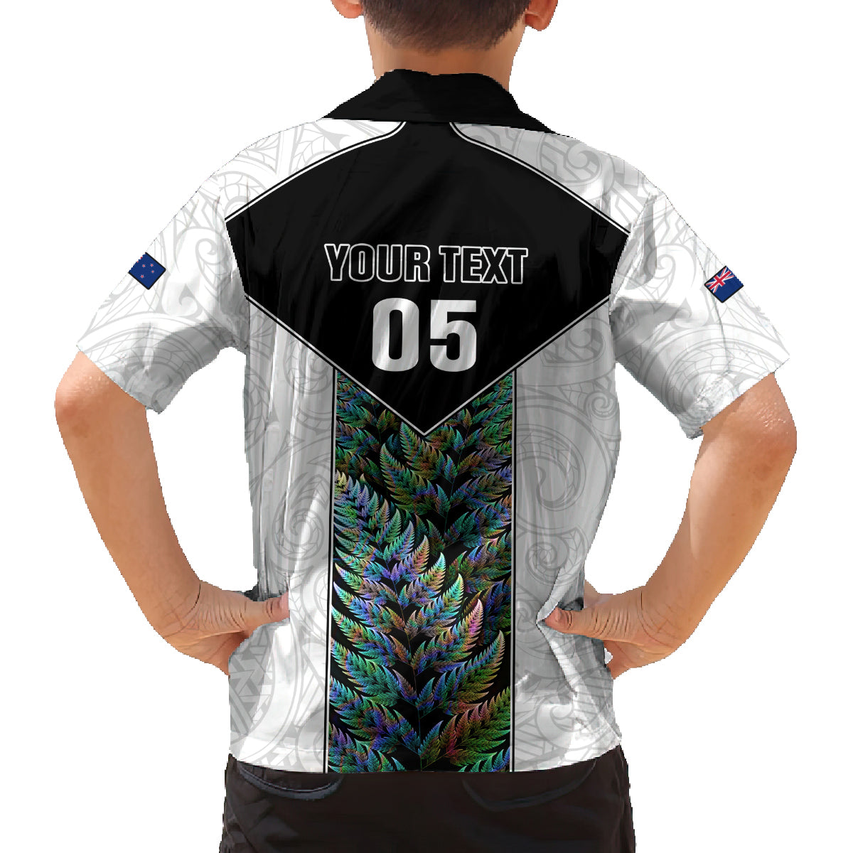 Custom New Zealand Fern Rugby Family Matching Long Sleeve Bodycon Dress and Hawaiian Shirt World Cup 2023 Paua Shell Maori Pattern LT05 - Polynesian Pride