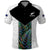 Custom New Zealand Fern Rugby Polo Shirt World Cup 2023 Paua Shell Maori Pattern LT05 White - Polynesian Pride